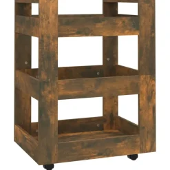 vidaXL køkkenvogn 60x45x80 cm konstrueret træ røget egetræsfarve