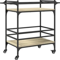 vidaXL køkkenvogn 82x40x78,5 cm konstrueret træ sonoma-eg