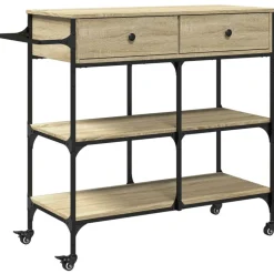 vidaXL køkkenvogn 105x42x95 cm konstrueret træ sonoma-eg