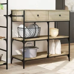 vidaXL køkkenvogn 105x42x95 cm konstrueret træ sonoma-eg