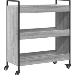 vidaXL køkkenvogn 70x30x82 cm konstrueret træ grå sonoma-eg