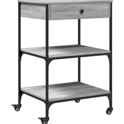 vidaXL køkkenvogn 60x48x89,5 cm konstrueret træ grå sonoma-eg