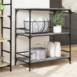 vidaXL køkkenvogn 100,5x50x105 cm konstrueret træ grå sonoma-eg