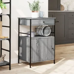 vidaXL køkkenvogn 56x43x89,5 cm konstrueret træ grå sonoma-eg