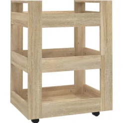 vidaXL køkkenvogn 60x45x80 cm konstrueret træ Sonoma-eg