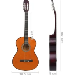 vidaXL klassisk guitar med taske for begyndere 4/4 39