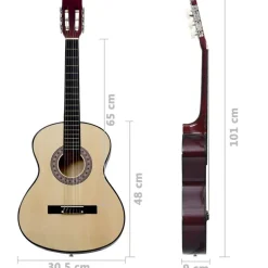 vidaXL klassisk guitar med taske for begyndere 4/4 39