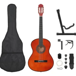 vidaXL klassisk guitarsæt til begyndere 12 dele 4/4 39"