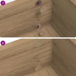 vidaXL Klæbende Skrue Cover 2 pcs Artisan Egetræ Ø 20 x 0,5 mm