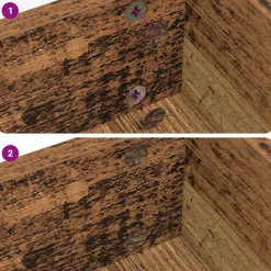 vidaXL Klæbende Skrue Cover 2 pcs Gammelt træ Ø 20 x 0,5 mm