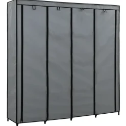 vidaXL klædeskab med 4 rum 175 x 45 x 170 cm grå