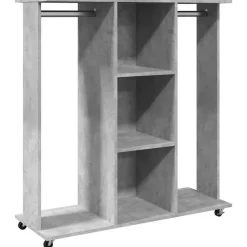 vidaXL klædeskab med hjul 102x38x110 cm konstrueret træ betongrå