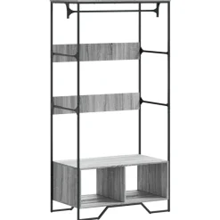 vidaXL klædeskab 90x50x180 cm konstrueret træ grå sonoma-eg