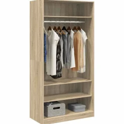 vidaXL klædeskab 100x50x200 cm konstrueret træ sonoma-eg