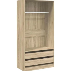 vidaXL klædeskab 100x50x200 cm konstrueret træ sonoma-eg