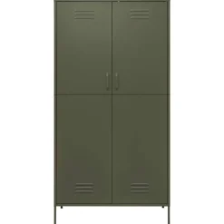 vidaXL klædeskab 90x50x180 cm stål olivengrøn