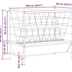 vidaXL Kælvfoderholder Oliven grøn 100 x 60 x 90 cm Koldvalset Stål