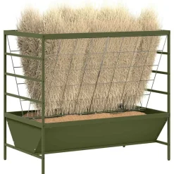 vidaXL Kælvfoderholder Oliven grøn 100 x 60 x 90 cm Koldvalset Stål