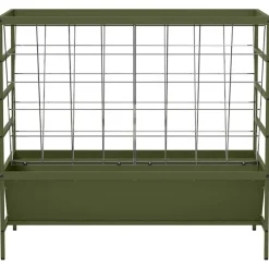 vidaXL Kælvfoderholder Oliven grøn 100 x 60 x 90 cm Koldvalset Stål