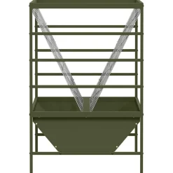 vidaXL Kælvfoderholder Oliven grøn 100 x 60 x 90 cm Koldvalset Stål