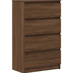 vidaXL kommode 60x35x98,5 cm konstrueret træ brun egetræsfarve