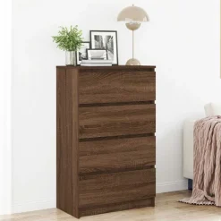 vidaXL kommode 60x35x98,5 cm konstrueret træ brun egetræsfarve