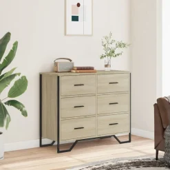 vidaXL kommode 91x35,5x74,5 cm konstrueret træ sonoma-eg