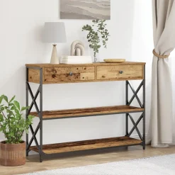 vidaXL Konsol Bord Gammelt træ 100 x 28 x 75 cm Laminat træ og metal