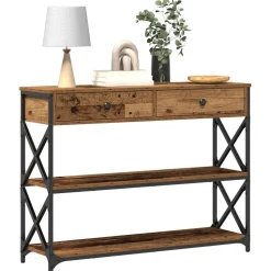 vidaXL Konsol Bord Gammelt træ 100 x 28 x 75 cm Laminat træ og metal