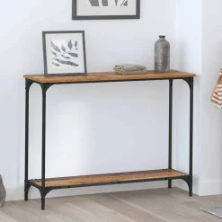 vidaXL Konsolbord Gammelt træ 101 x 30.5 x 75 cm Konstrueret træ