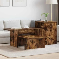 vidaXL Konsolbord Røget eg 91,5 x 35 x 38,5 cm Konstrueret træ