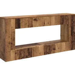 vidaXL Konsolbord Stribet Gammelt træ 155 x 29 x 74 cm Konstrueret træ