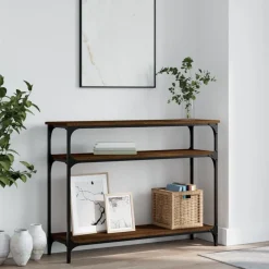 vidaXL konsolbord 100x29x75 cm konstrueret træ brun egetræ