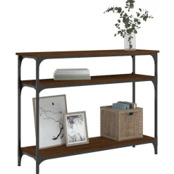 vidaXL konsolbord 100x29x75 cm konstrueret træ brun egetræ