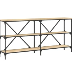 vidaXL konsolbord 160x30x75 cm konstrueret træ og jern sonoma-eg