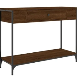 vidaXL konsolbord 100x34,5x75 cm konstrueret træ brunt egetræ