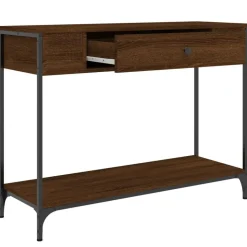 vidaXL konsolbord 100x34,5x75 cm konstrueret træ brunt egetræ