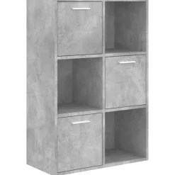 vidaXL kontorreol 60x29,5x90 cm konstrueret træ betongrå