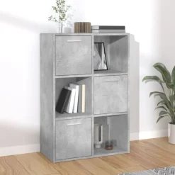 vidaXL kontorreol 60x29,5x90 cm konstrueret træ betongrå