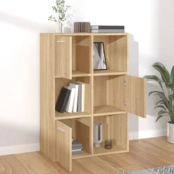 vidaXL kontorreol 60x29,5x90 cm konstrueret træ sonoma-eg