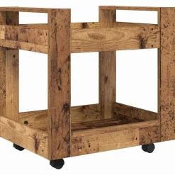 vidaXL Kontortrolley Gammelt træ 60 x 45 x 60 cm Konstrueret træ