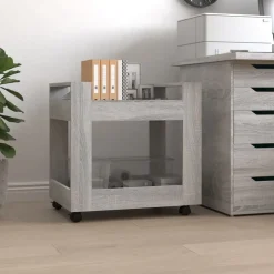 vidaXL kontorvogn 60x45x60 cm konstrueret træ grå sonoma-eg
