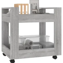 vidaXL kontorvogn 60x45x60 cm konstrueret træ grå sonoma-eg