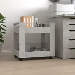 vidaXL kontorvogn 60x45x60 cm konstrueret træ betongrå