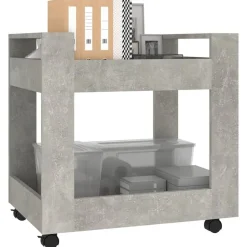 vidaXL kontorvogn 60x45x60 cm konstrueret træ betongrå