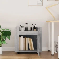 vidaXL kontorvogn 60x45x60 cm konstrueret træ grå sonoma-eg