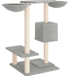 vidaXL kradsetræ med sisalstolper 82 cm lysegrå