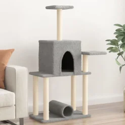 vidaXL kradsetræ med sisalstolper 122 cm lysegrå