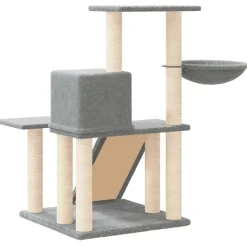 vidaXL kradsetræ med sisalstolper 82 cm lysegrå