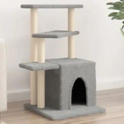 vidaXL kradsetræ med sisalstolper 83,5 cm lysegrå